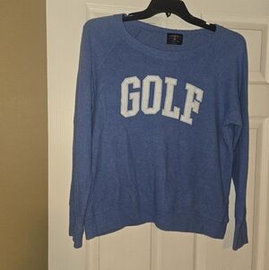GOLF SWEATSHIRT BY BIRDVINE, FLEECE, BABY BLUE, SIZE LARGE